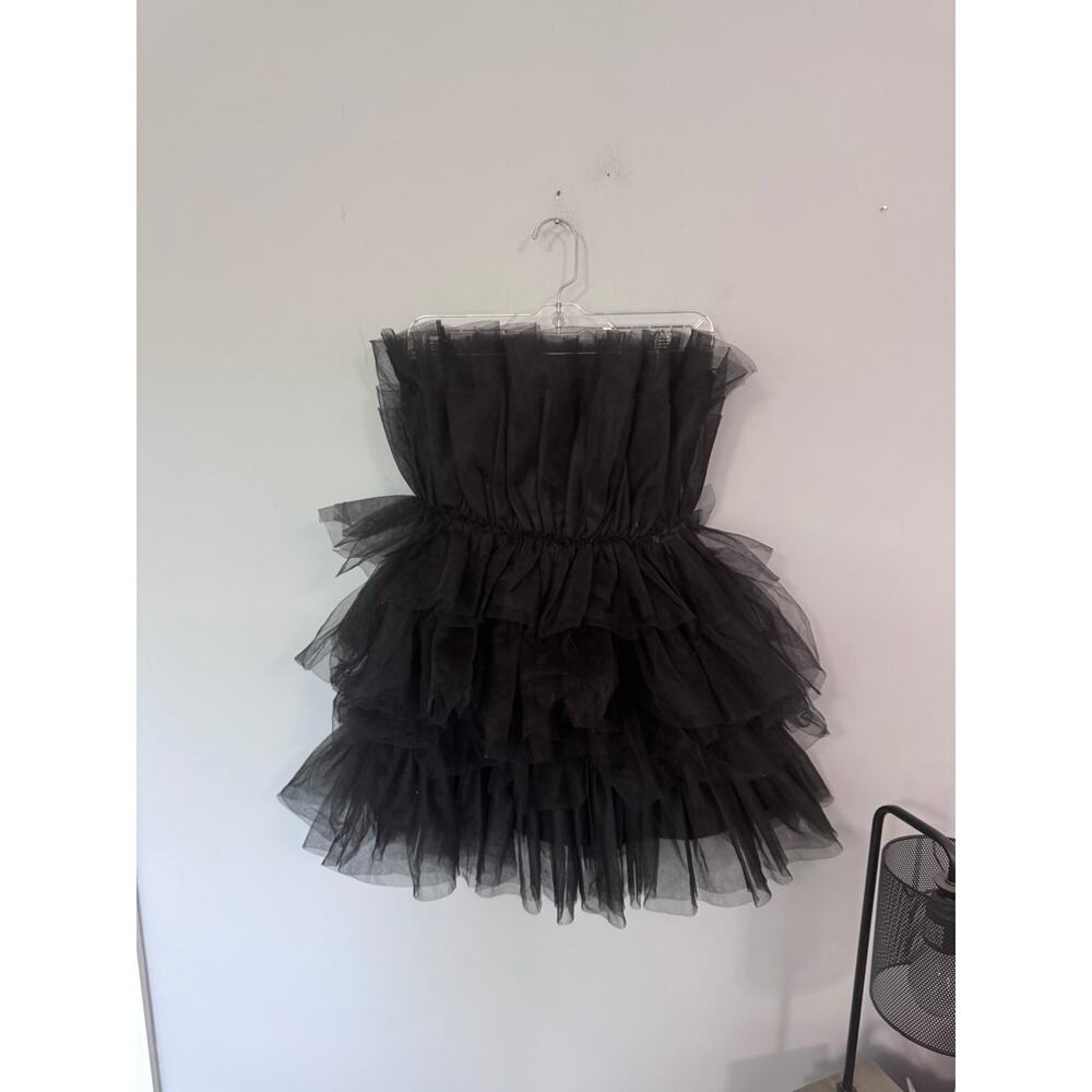 Altar'd State Classic Black Tiered Tulle Cocktail Dress Mini Women's Size Small - Picture 2 of 7